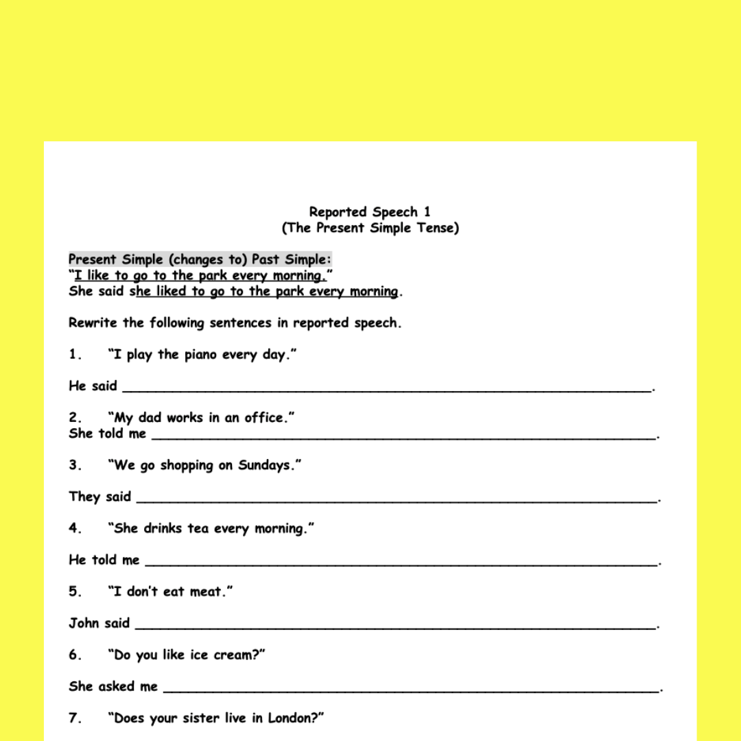 Reported Speech 復述句