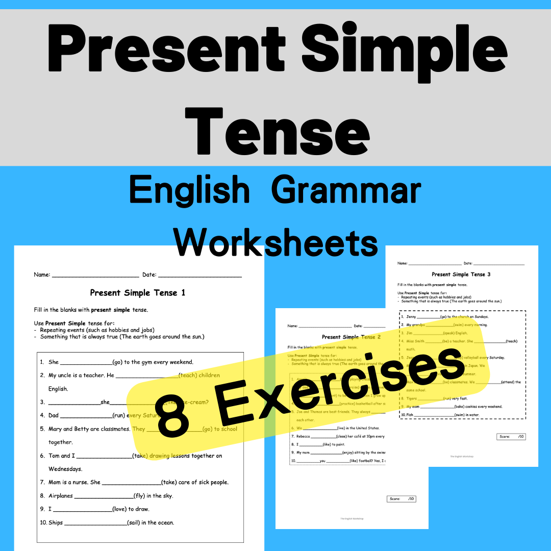 Present Simple Tense Grammar Exercises (Electronic Version)