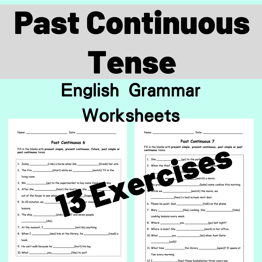 Past Continuous Tense 過去進行式 文法練習 (PDF檔案)