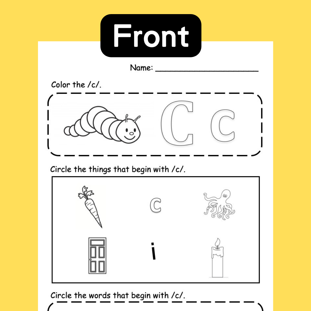 A-Z Phonics Worksheets 單字母拼音工作紙(電子版)