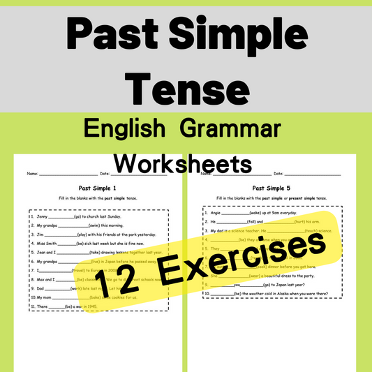 Past Simple Tense 過去簡單式 文法練習 （電子版）